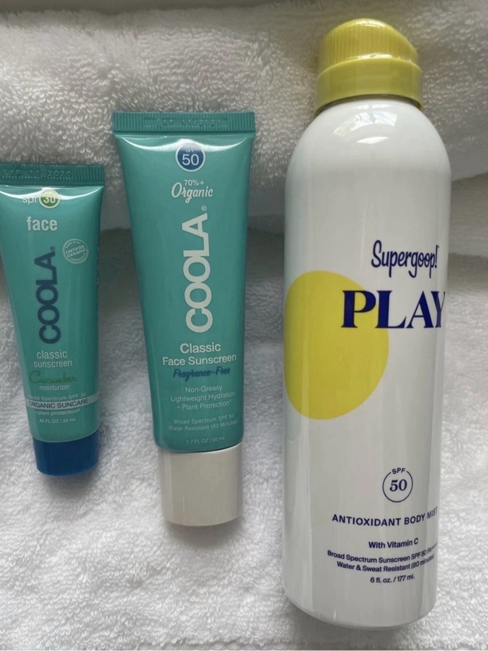 Lot Of 3 BRAND NEW SUPERGOOP AND COOLA SUNDCREENS!!!!